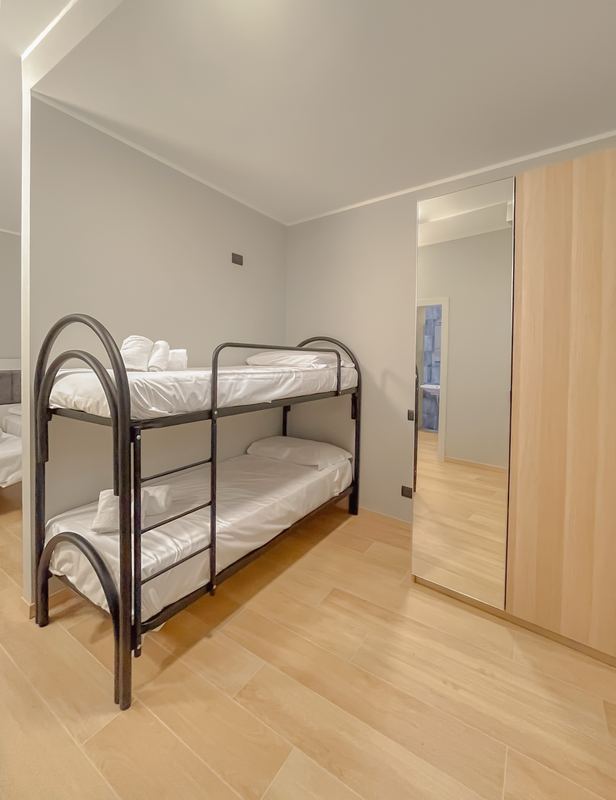 Letto a castello nella camera quadrupla